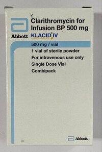 Klacid Iv Injection - 500 Mg Clarithromycin Powder | Effective Against Bacterial Infections In Adults, Treats Respiratory, Skin, And Urinary Tract Infections