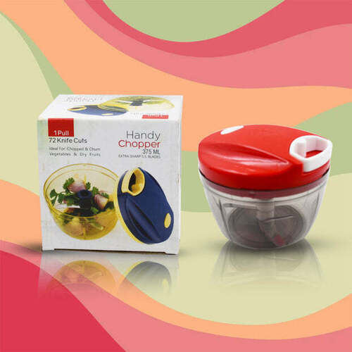 MIX COLOR MANUAL MINI SMALL PLASTIC FOOD CHOPPER HANDY MINI PLASTIC VEGETABLE CHOPPER CUTTER (2283)