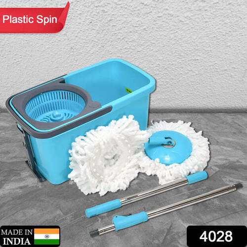 QUICK SPIN MOP PLASTIC SPIN BUCKET FLOOR CLEANING EASY WHEELS AND BIG BUCKET FLOOR CLEANING MOP WITH BUCKET (4028)