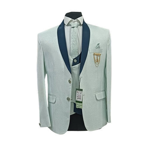 Multi Coloured Mens White Swarovski Five Piece Suit