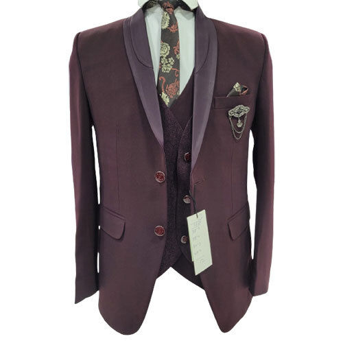 Multi Coloured Mens Partywear Plain Five Designer Piece Suit