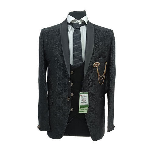 Mens Embroidery Five Piece Designer Suit