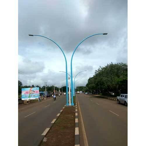 Blue Conical Street Light Pole