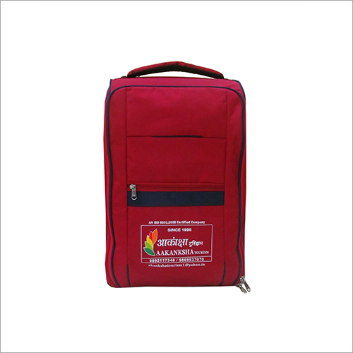 22 Inch Red Colored Trolley Bag With Sturdy Top Handle For Easy Carrying - Material: Canvas