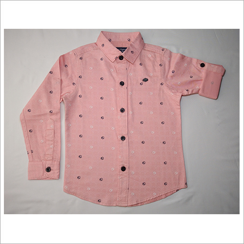 Dark Pink Casual Kids Shirt - Cotton Material, Modern Style, Printed Pattern | Versatile Fit for Boys, Ideal for Spring Season