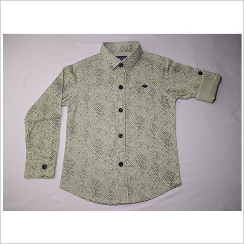 Green Shirt With Goden Design Gender: Boys