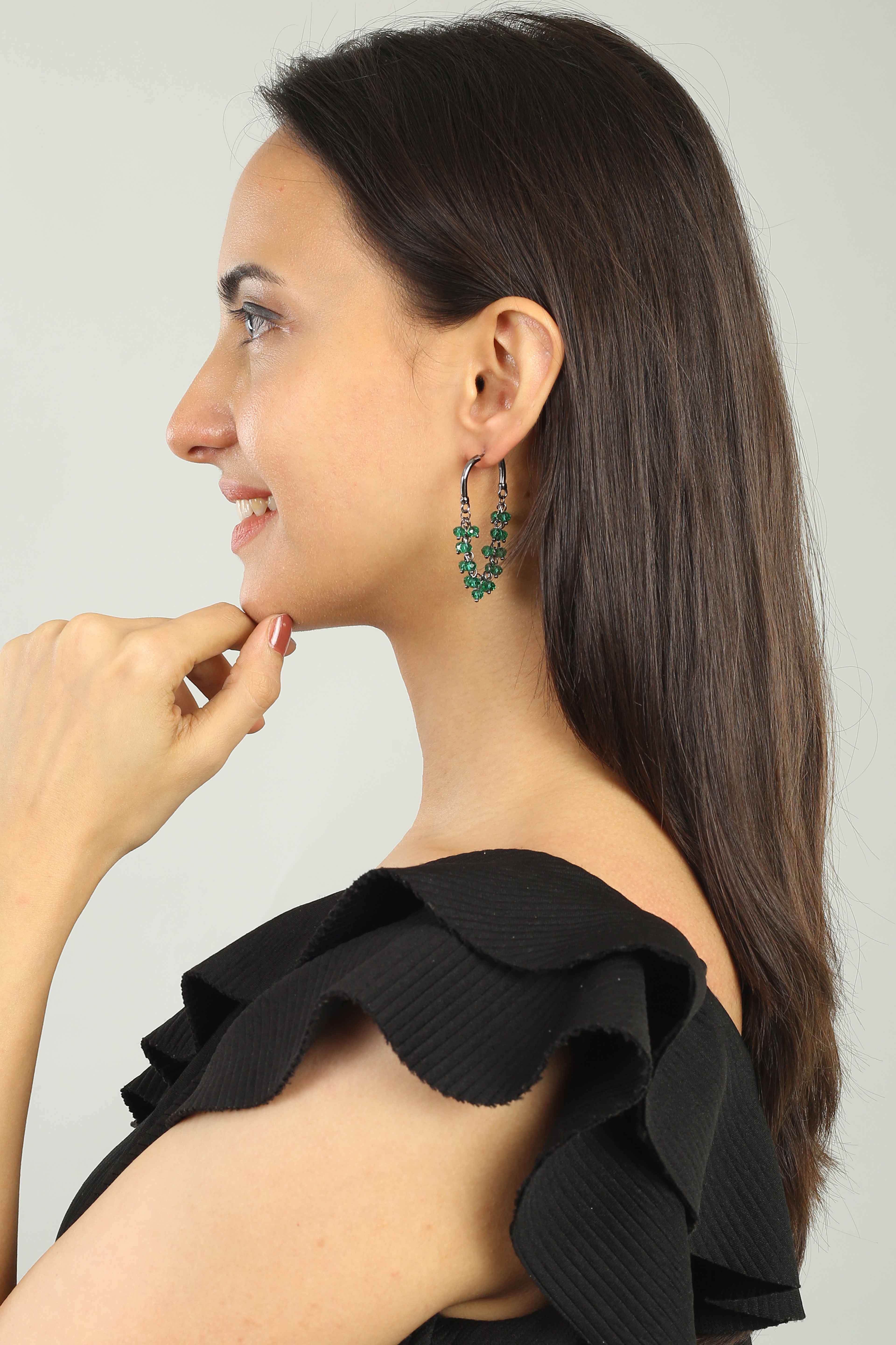 Green chandelier Earrings