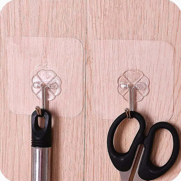 MULTIPURPOSE STRONG SMALL STAINLESS STEEL ADHESIVE WALL HOOKS (1 PC) (1695)