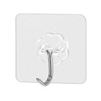 MULTIPURPOSE STRONG SMALL STAINLESS STEEL ADHESIVE WALL HOOKS (1 PC) (1695)