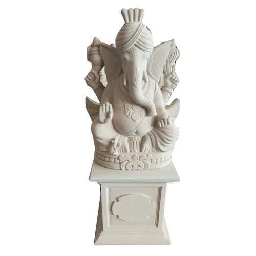 White Sand Stone Ganesha Statue