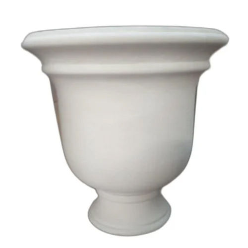 White Stone Flower Pot