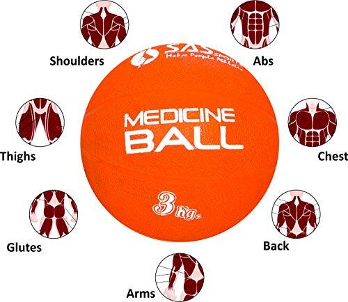 SAS SPORTS Agility Rubber Medicine Ball 3 KG