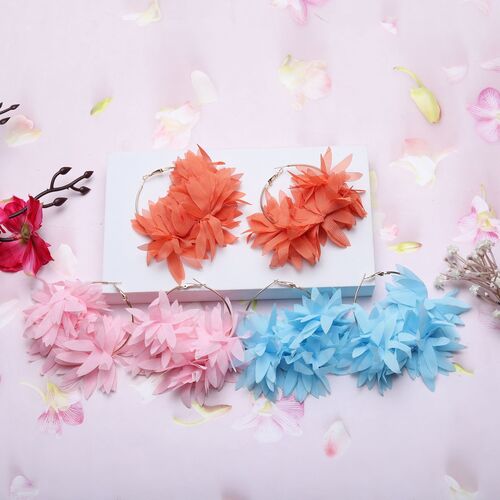 Fabric Leaf Earrings