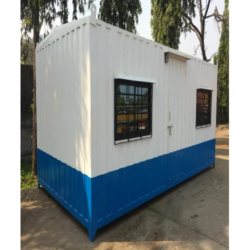 Portable Site Office Cabin - Mild Steel, White and Blue | Versatile and Durable Office Solution