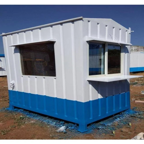 White And Blue Mild Steel Security Cabins