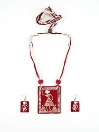 Girl Ceramic Handmade Nacklace With Earrings