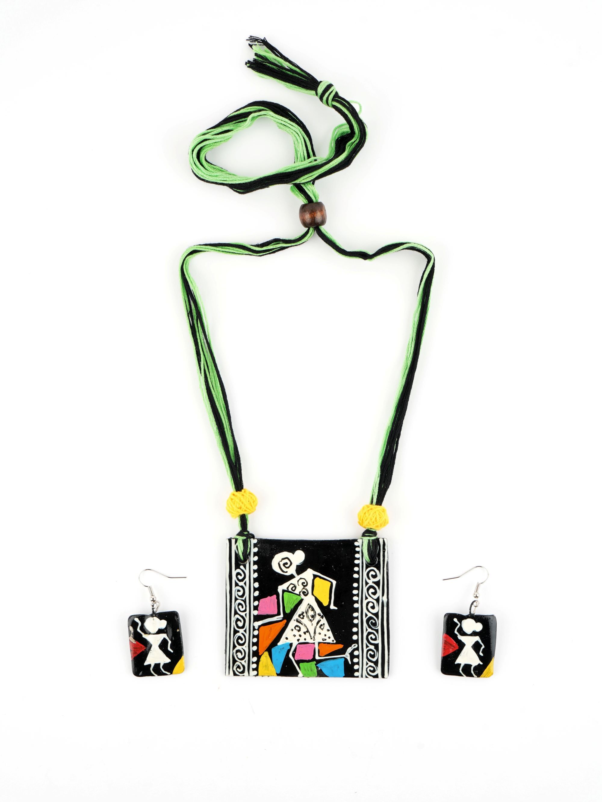 Ceramic Handmade Nacklace With Earrings