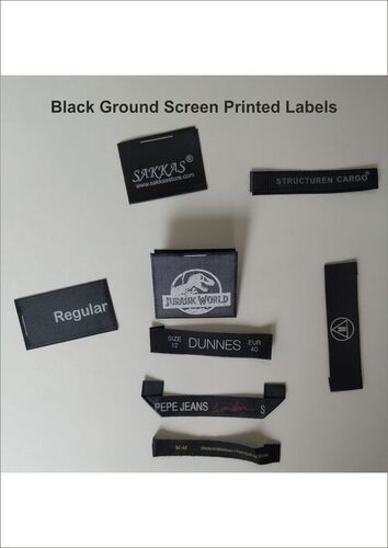 black tape satin labels