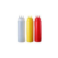 Multicoloured Three Nozzle Sauce Bottles
