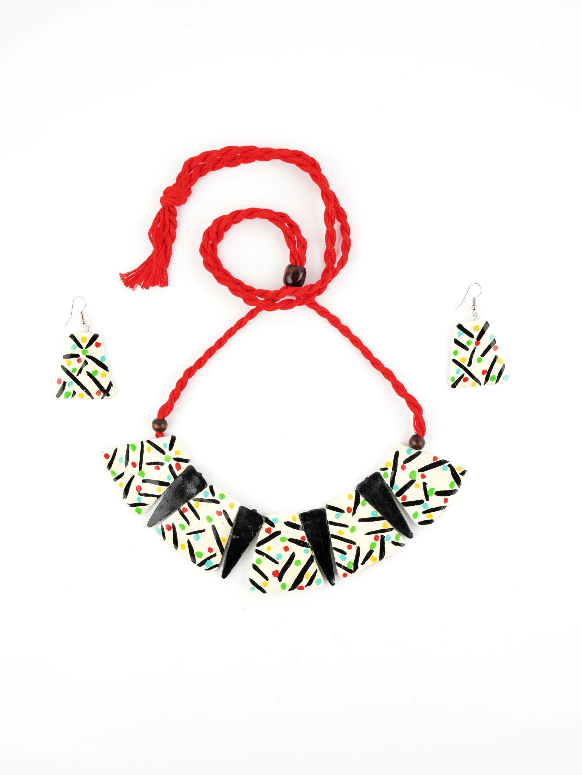 Girl Tree Ceramic Handmade Nacklace With Earrings