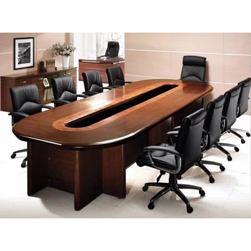 Brown Conference Table With Chairs