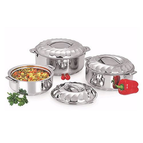 Stainless Steel Hot Pot 3 Pcs Set - Color: Sliver