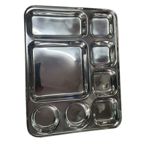 Stainless Steel 8 Compartment Plate