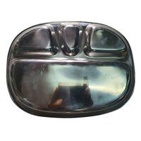 Stainless Steel 3 Compartment Plate