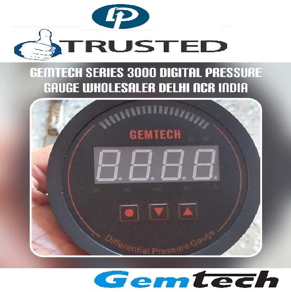 GEMTECH Series 3000 Digital Pressure Gauge Range 0 - 0.250 INCH WC for Angul