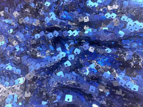 Latest Blue Sequins Embroidery fabric by madhav fashion