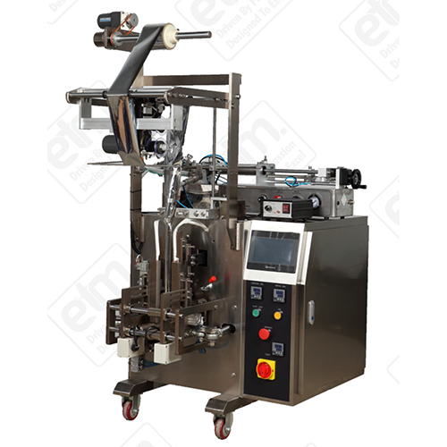 FFS POUCH PACKING MACHINE WITH LIQUID FILLER FOR LIQUID AND PASTE ITEMS