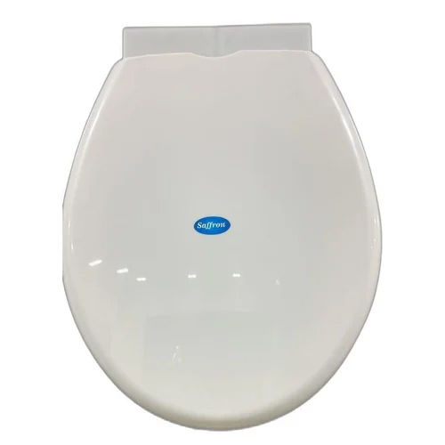 White Oval Plastic Toilet Seat Cover