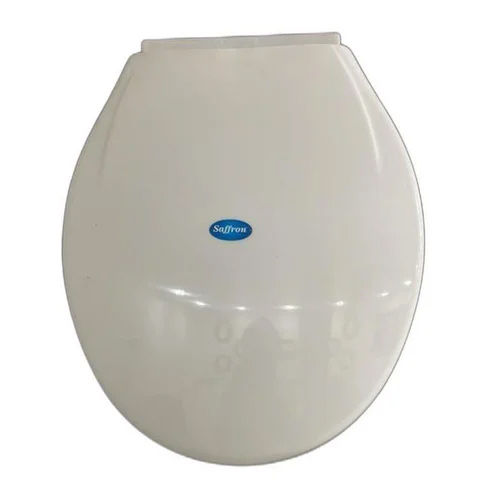 White Plastic Hydraulic Toilet Seat Cover