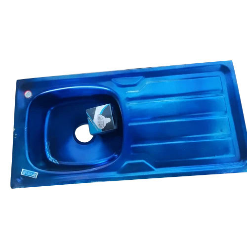 Blue Single Bowl Single Drain Kitchen Sink