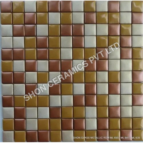 Whites Metallic Glass Mosaic Tiles