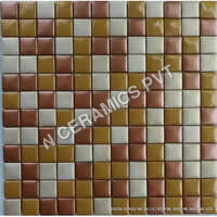 Whites Metallic Glass Mosaic Tiles