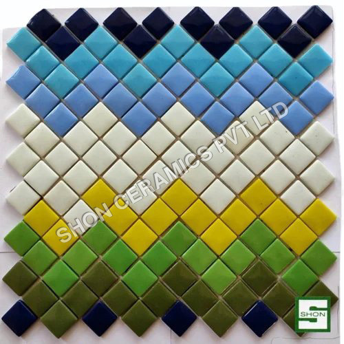 Diamond Star SQ 24 Glass Tile - 285mm x 285mm Size, Gloss Finish | Antibacterial, Heat Insulation, Non-Slip Features