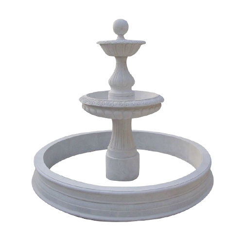 Metal White Marble Outdoor Fountain