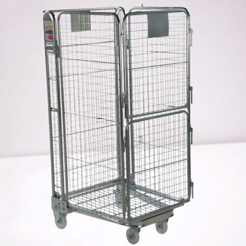 Nestable Mild Steel 4 Wheel Roll Cage Trolley - Attributes: Strong