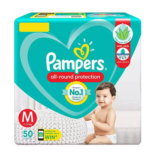 Medium Size Pampers Diaper - Color: As Per Availability