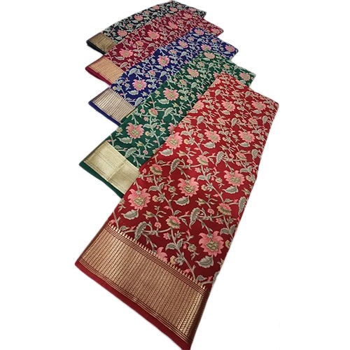 Multicolor Ladies Casual Wear Khadi Border Organza Saree