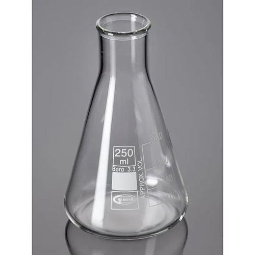 Transparent Flask Erlenmeyer Quartzware