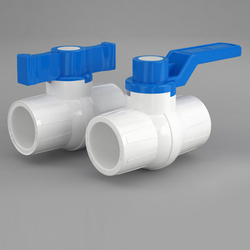 Upvc Ball Valve - Color: White Blue