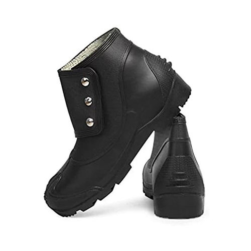 Black Rubber High Ankle Shoes