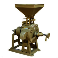 Semi-automatic 10 Hp Aata Chakki Machine 18 Inch - Color: Yellow