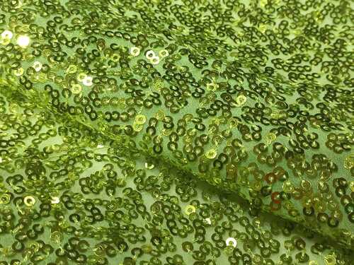Light green sequins embroidery fabric india
