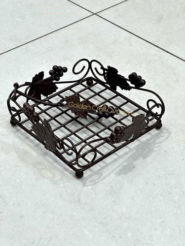 Rectangular Antique Tissue Holder In Iron With Powder Coated Finish Customized