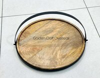 Iron Made Wooden Base Tray Aka Cake Stand With Powder Coated Finish Customized - Color: Black