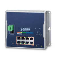 Planet Industrial Poe Switch - 15.4w Power Supply, Blue Color With Led Indicator - Reliable Industrial Networking Solution With Port Mirroring And Aggregation Features