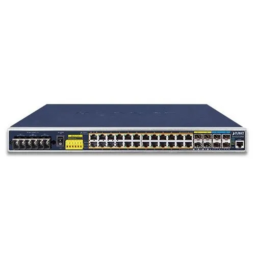 Blue Industrial L3 24-Port 10-100-1000T 802.3At Poe And 4-Port 10G Sfp Managed Ethernet Switch